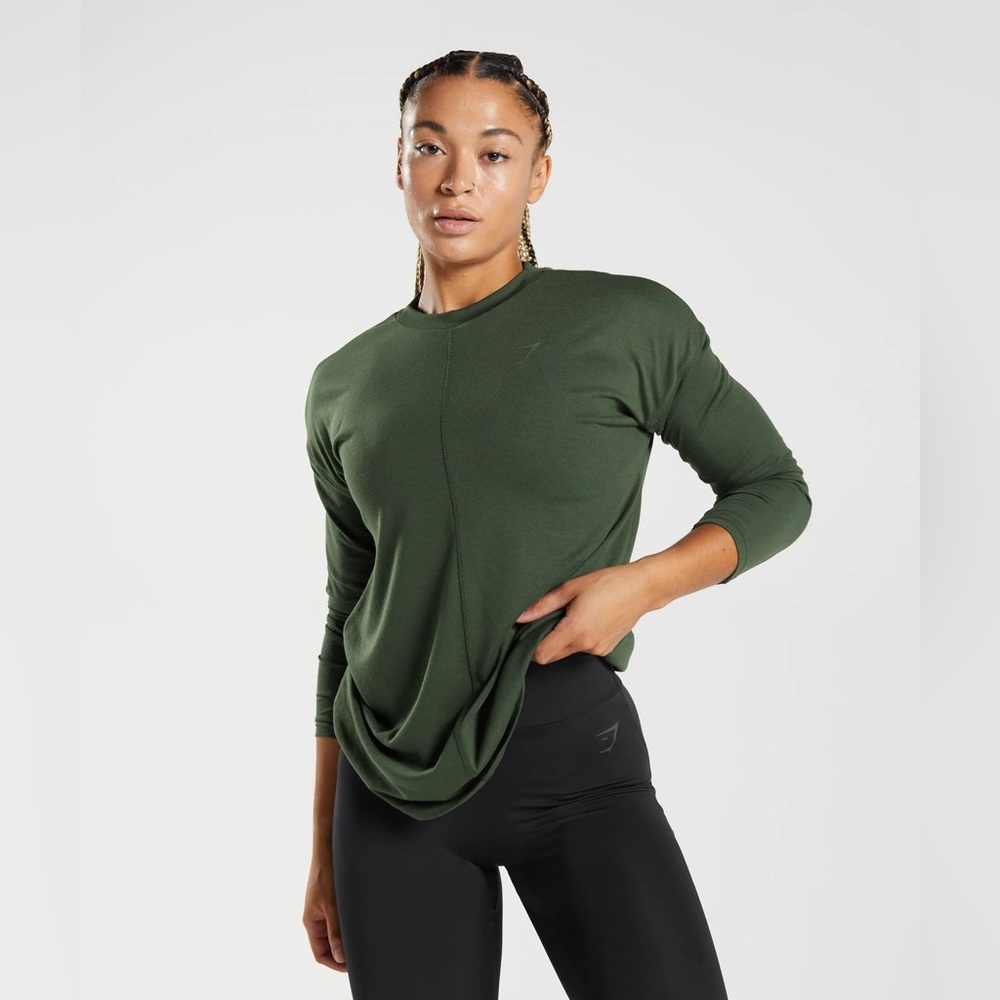 Women's Green Long Sleeve Top